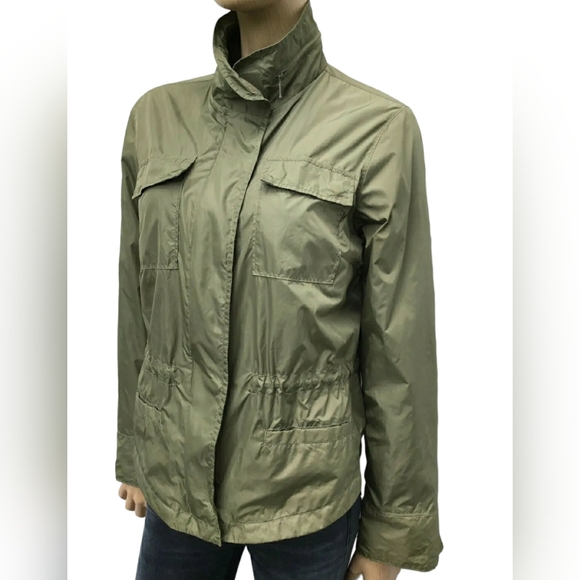 GAP Jackets & Blazers - GAP Womans Green Utility Rain Jacket Windbreaker Hood Size M Kahki